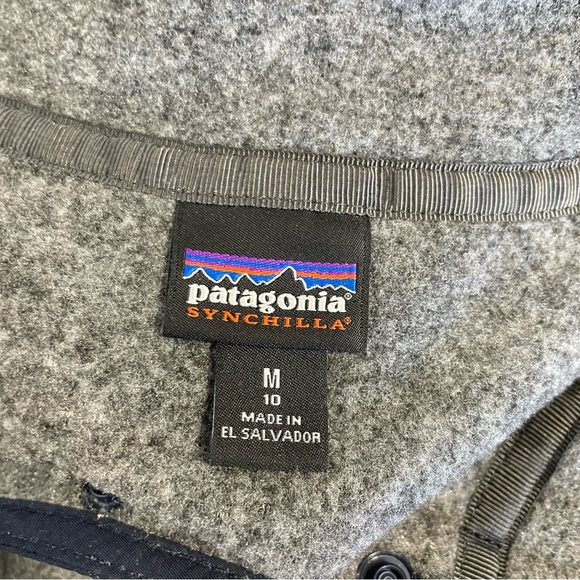 Patagonia Kids Grey Synchilla Pullover Fleece Size M 10Y - Picture 8 of 8